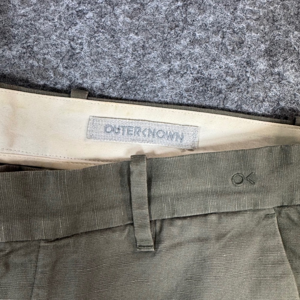 Outerknown Nomad Chino Pant Mens 34x32) Olive Green Cotton Hemp Stretch - Picture 3 of 9
